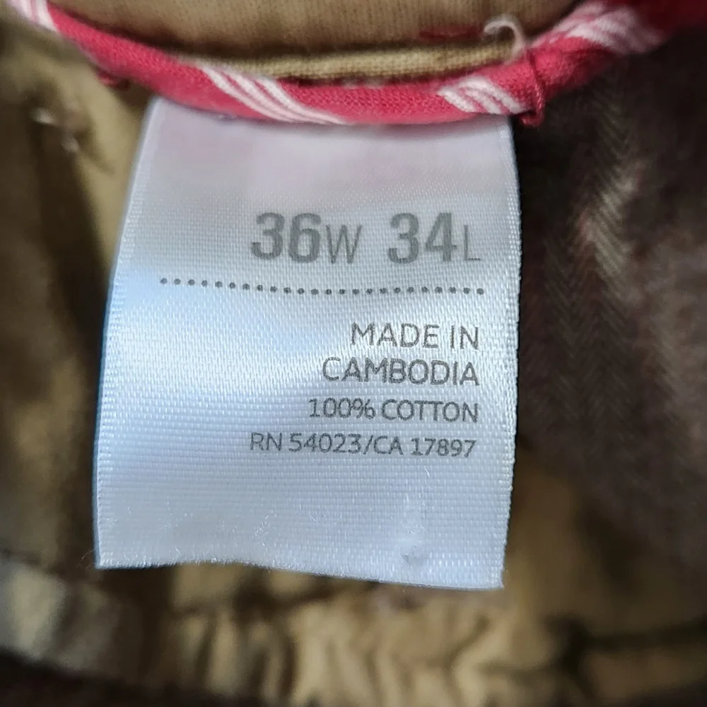 Old navy brown cotton pants men's size 36x34